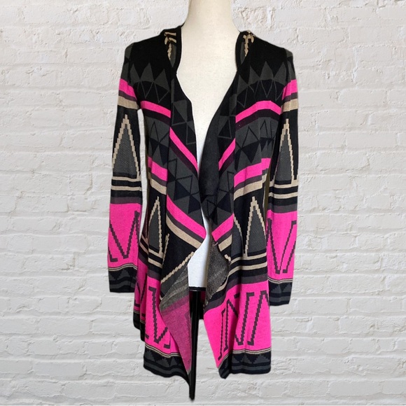 HOODED OPEN FRONT DRAPED SWEATER CARDIGAN - Picture 3 of 10